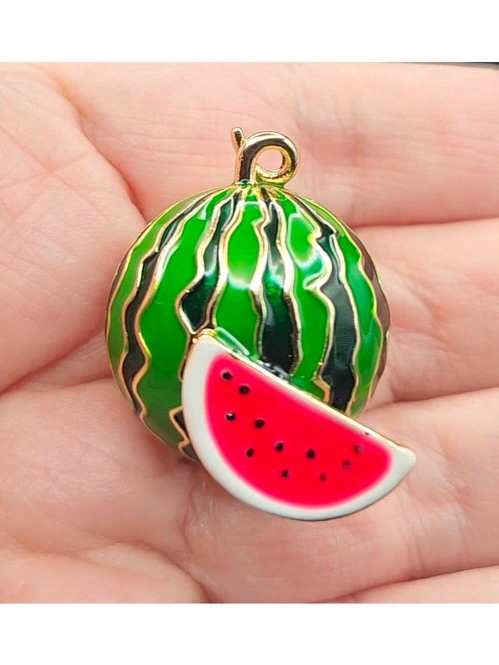 Watermelon Enamel Brooch Summer Fruit Very Cute